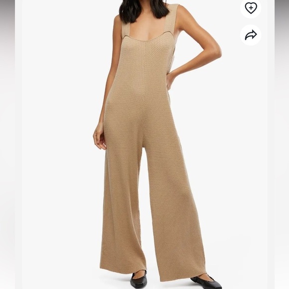 WeWoreWhat Pants - Weworewhat Wide Leg Cable Knit Jumpsuit size M NWT